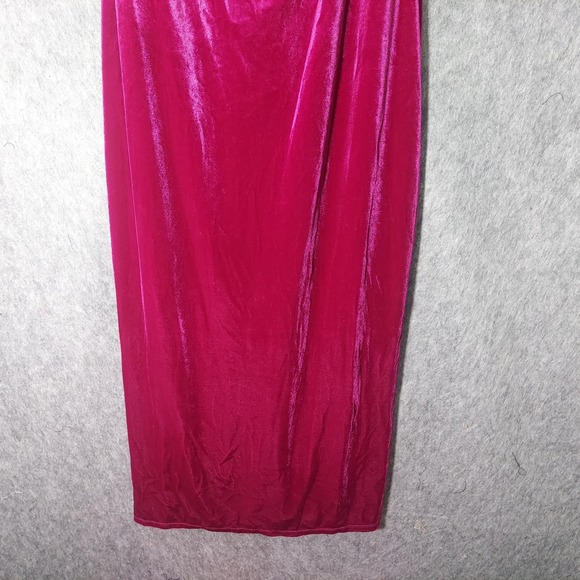 Taylor Women Dress 16 Velvet Sleeveless Cowl Neck Midi Slits Evening Feminine - Picture 3 of 9